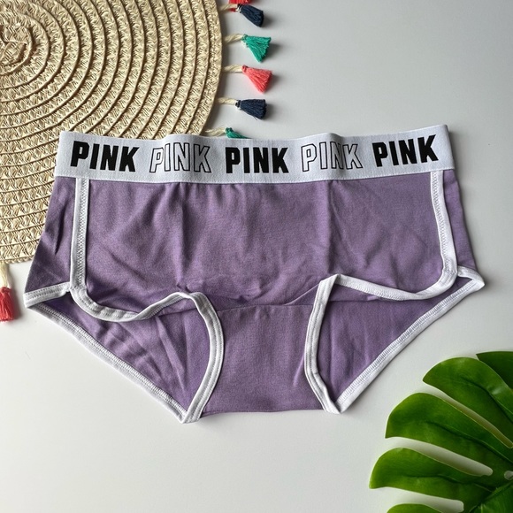 PINK Victoria's Secret Other - Victoria's Secret PINK Logo Boyshort Panty Chalk Violet Small NEW
